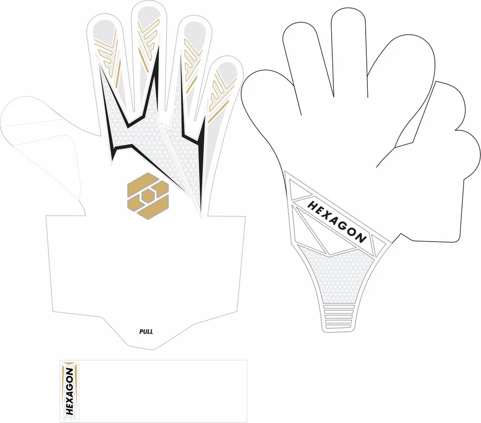 White Hexagon GK goalkeeper glove concept